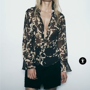 ZARA SEMI SHEER blouse NWT